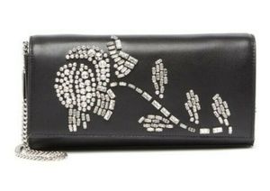 NWT Michael Kors Bellamie Black Leather Clutch
